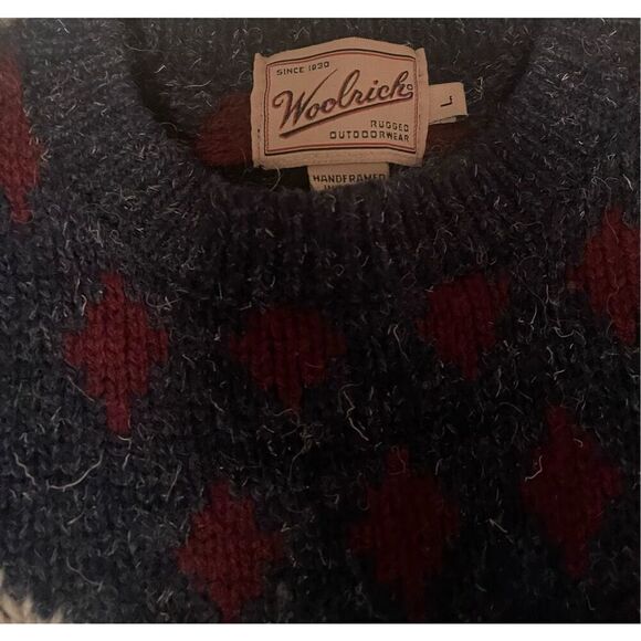 Woolrich Duck Mallard Graphic Knit Sweater Pullover 100% Wool Blue Mens Sz L - Picture 6 of 10